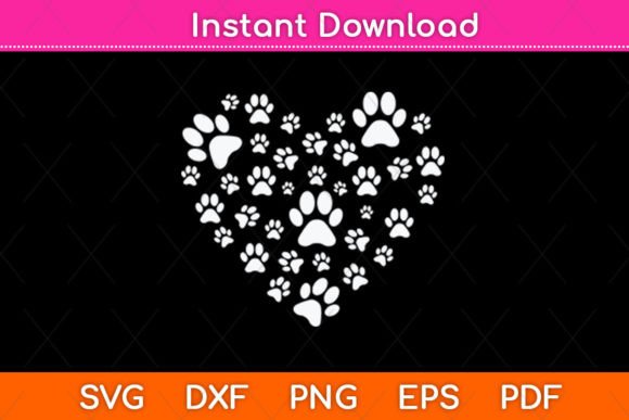 Dog Paw Love Heart SVG: Crafts & Graphics