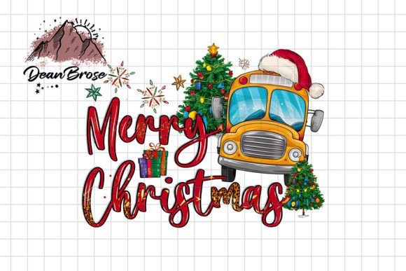Merry Christmas School Bus Png: Graphics for Crafts