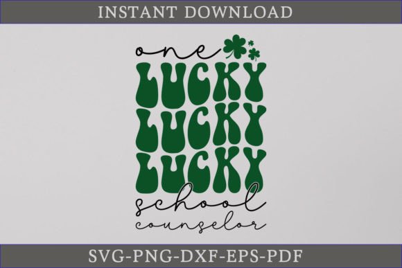 One Lucky School Counselor Retro Shirt Graphics for Crafts