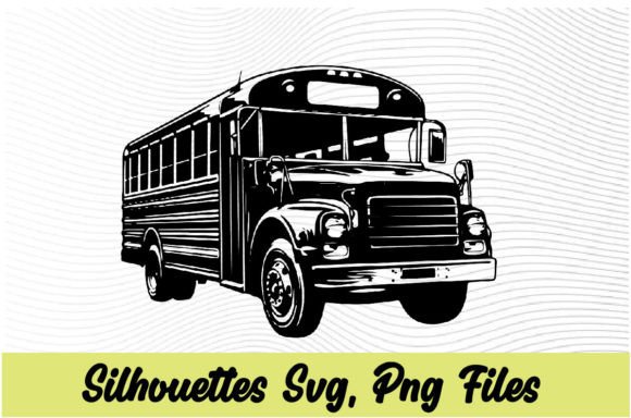 School Bus Silhouette: Graphics for Crafts & Branding