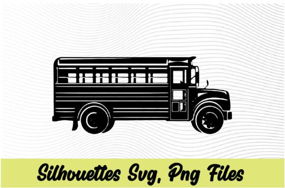 School Bus Silhouette PNG, SVG B14 for Crafts & Graphics
