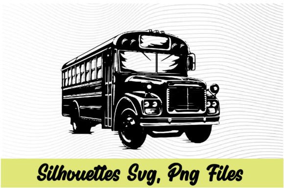 School Bus Silhouette PNG, SVG B8 for Crafts & Graphics