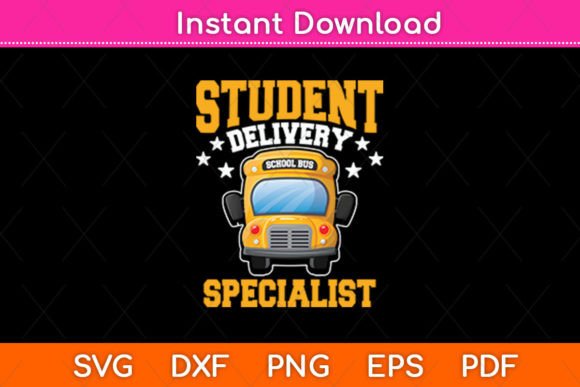 Student Delivery School Bus Driver Graphics for Crafts